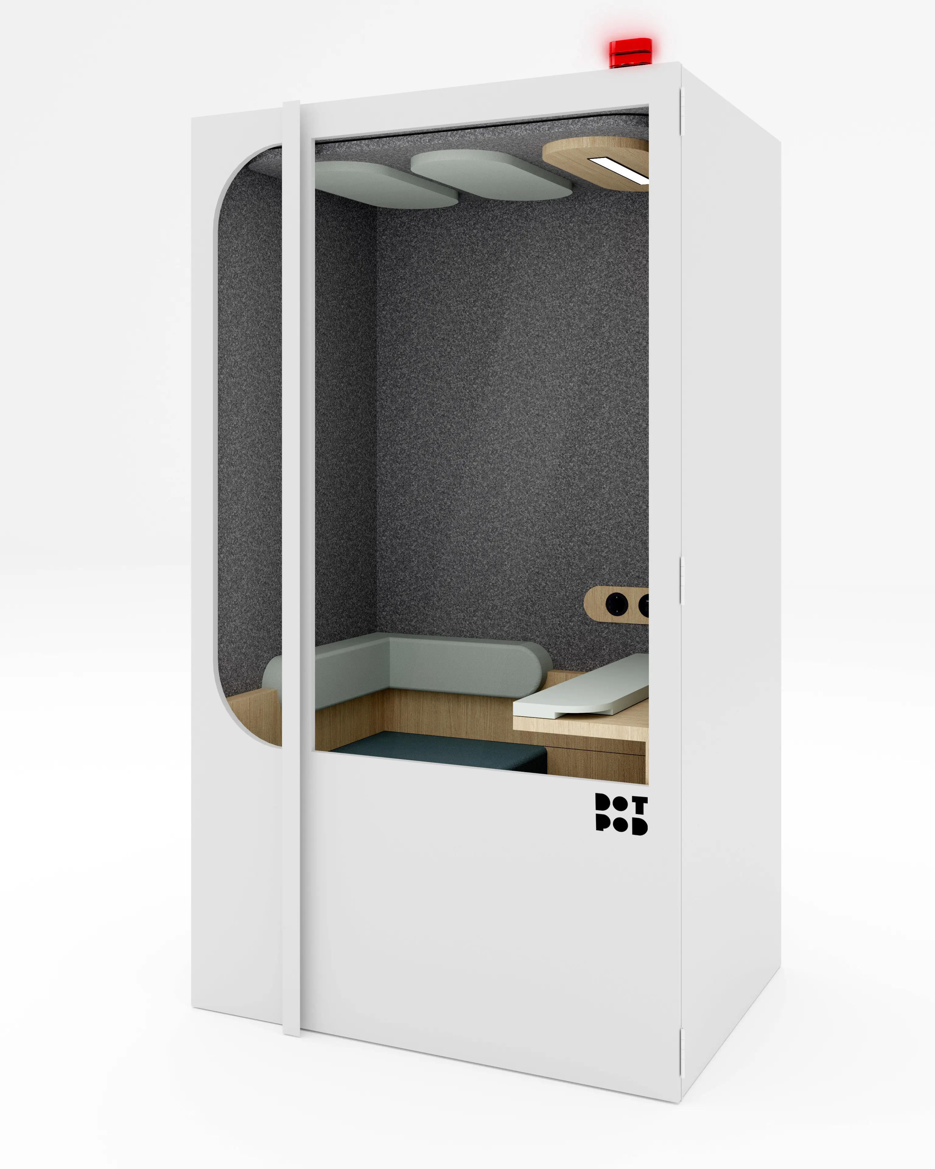 DOT Plus cabin with occupancy indicator — office booth right side view