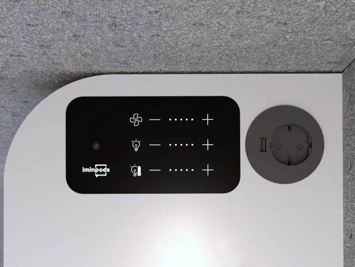 Bedienfeld der DOT-Kabine — Beleuchtungs- und Lüftungsregelung per Touchscreen