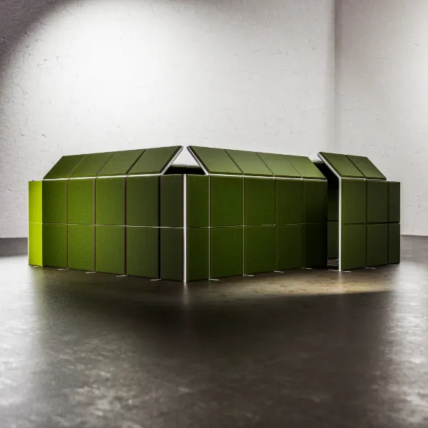Q acoustic machine protection — zone separation on hall floor, noise reduction for safety